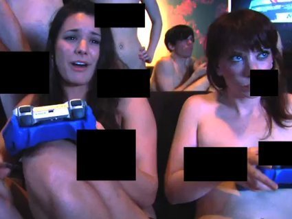  attractive young men and women in New York playing video games naked at 