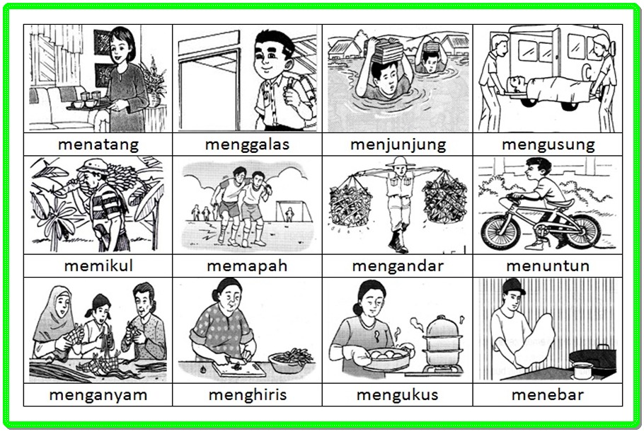  gambar  kata  kerja