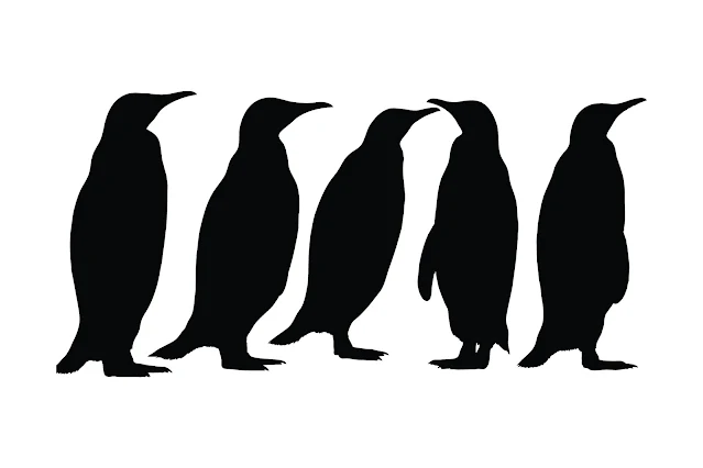 Penguins silhouette collection vector free download