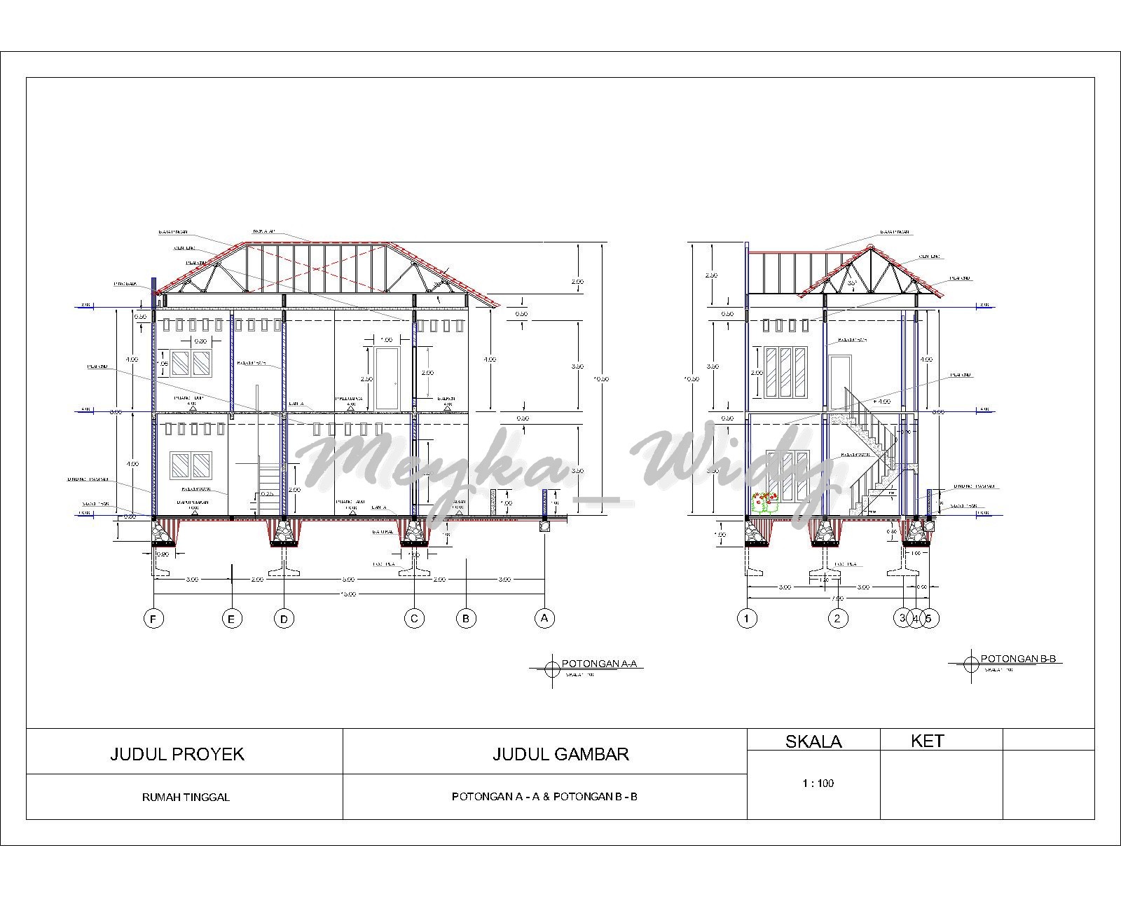 MW Architecture And Design: Gambar Kerja Rumah Tinggal 2 