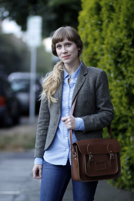 Melanie Maltray leather Messenger bag Seattle Street Style Bangs