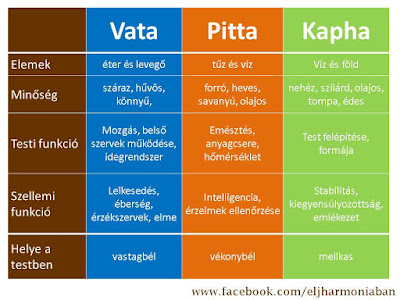 vata, pitta, kapha, ayurveda, elemek, dósák, ájurvédikus, ájurvéda