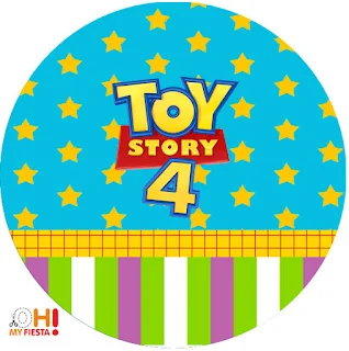 Toy Story 4 with Forky: Free Printable Cupcake Wrappers and Toppers.