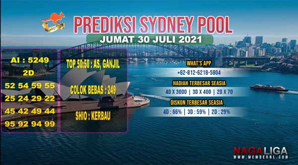 PREDIKSI SYDNEY  JUMAT 30 JULI 2021