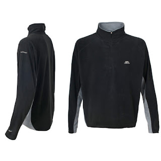 Trespass Men's Tron AirTrap100 1/2l Zip 2 Tone Fleece Jumper - Black