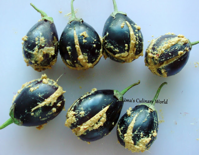 peanuts stuffed baby eggplants