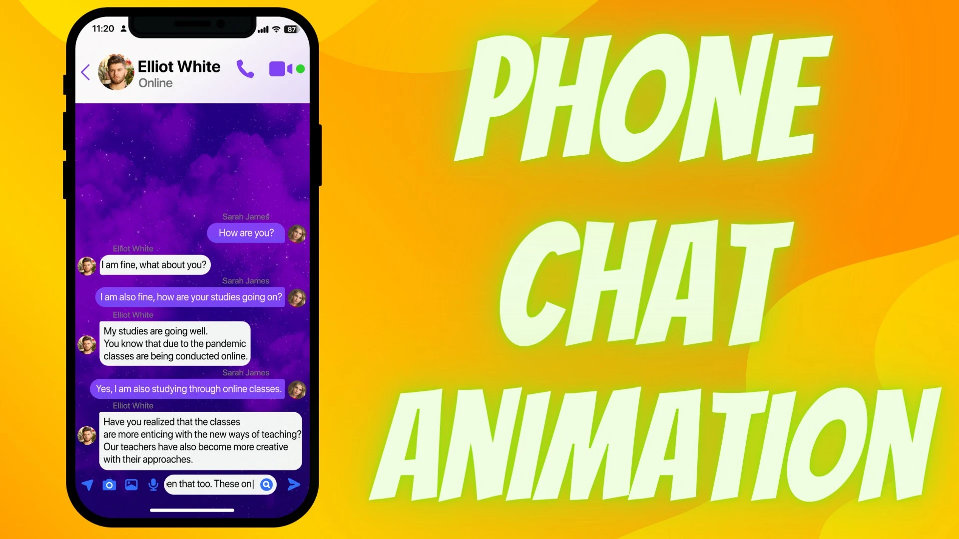 Phone Text Message Chat Animation - Chat Bubbles