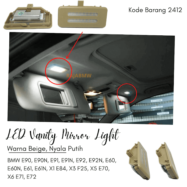 Lampu LED Rias Mobil / Vanity Mirror Light BMW F25