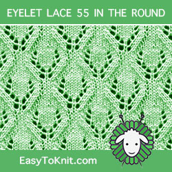 Arbor Eyelet Lace, easy to knit in the round