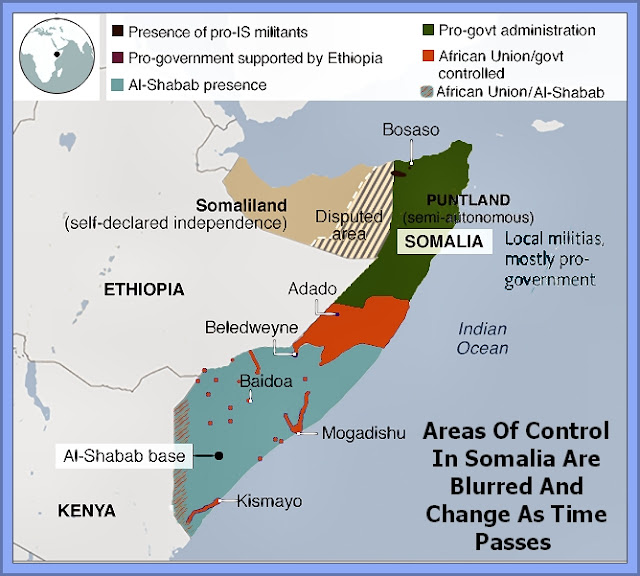 Areas Of Control In Somalia