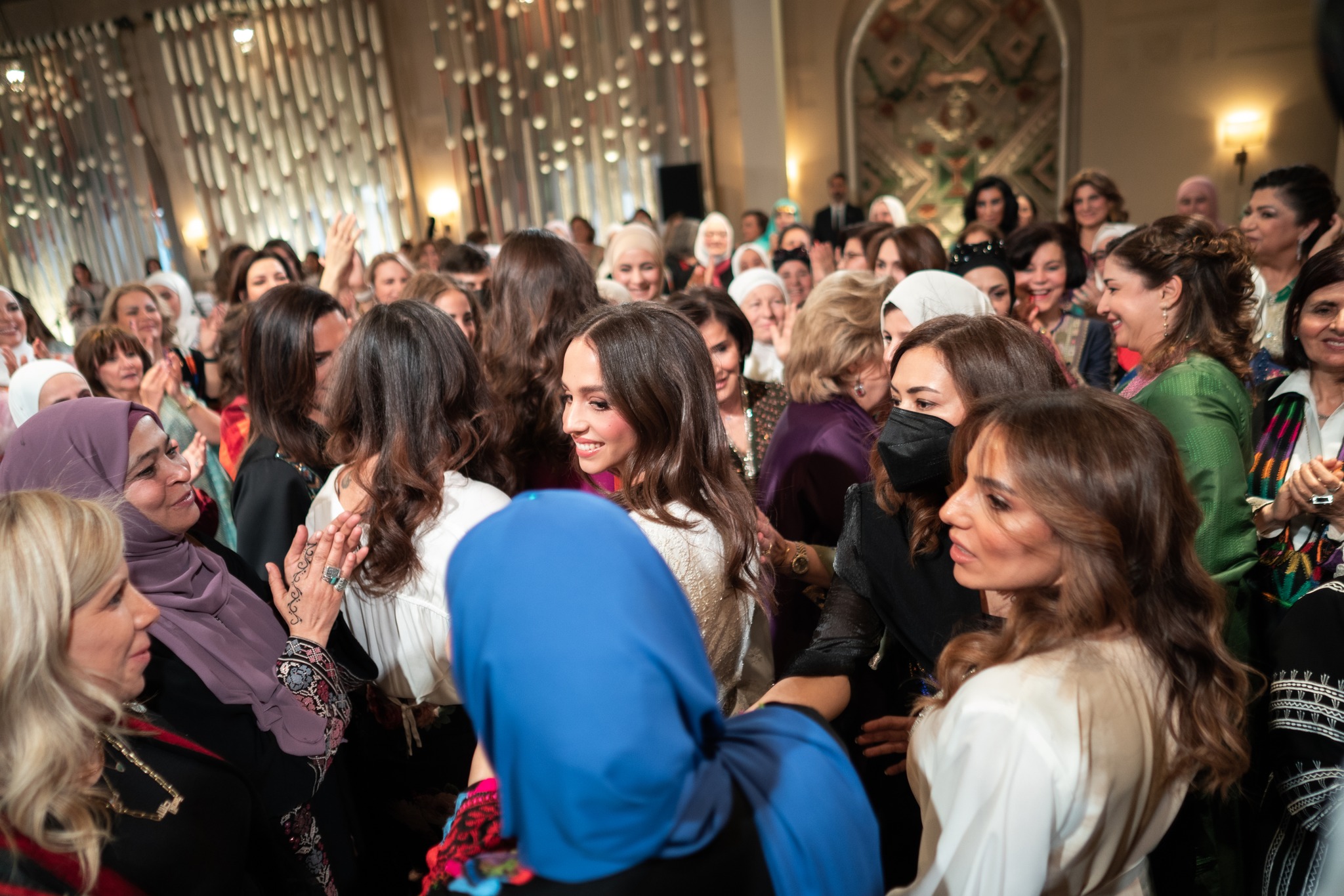 Queen Rania hosted Princess Iman's Henna Party at the Al Husseiniya Palace .