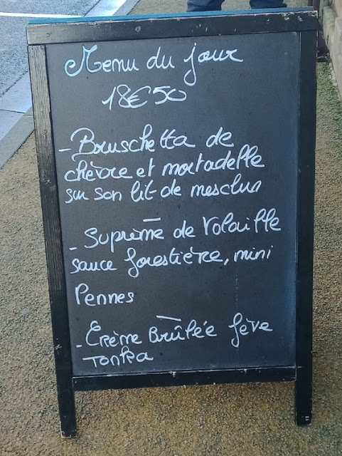 Menu board, Indre et Loire, France. Photo by Loire Valley Time Travel.