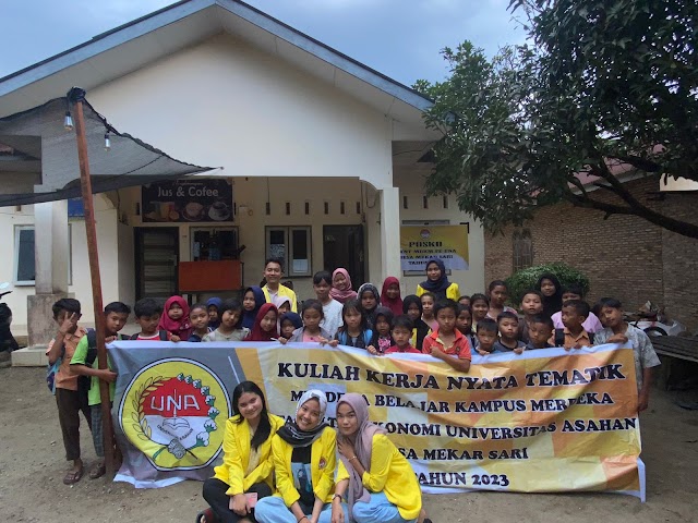 Mahasiswa KKNT MBKM 2023 FE UNA Programkan Belajar Gratis, Menyasar Anak Desa di Pulau Rakyat