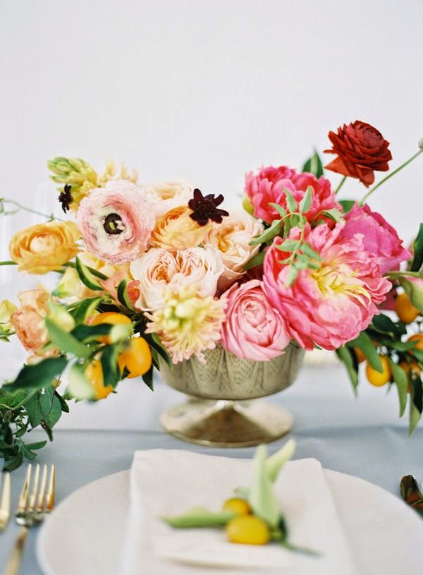 flower and fruit arrangement - table settings