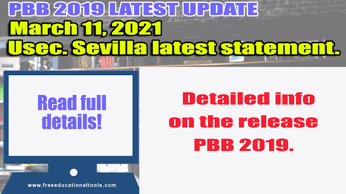 PBB 2019: Latest Statement of Usec. Analyn Sevilla, March 11, 2021