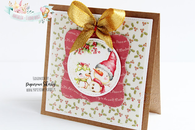 scrapbooking cardmaking handmade rękodzieło kartka kartki boże narodzenie święta bożego narodzenia merry christmas i love digi ilovedigi papierowe skarby karta z życzeniami wesołych świąt 