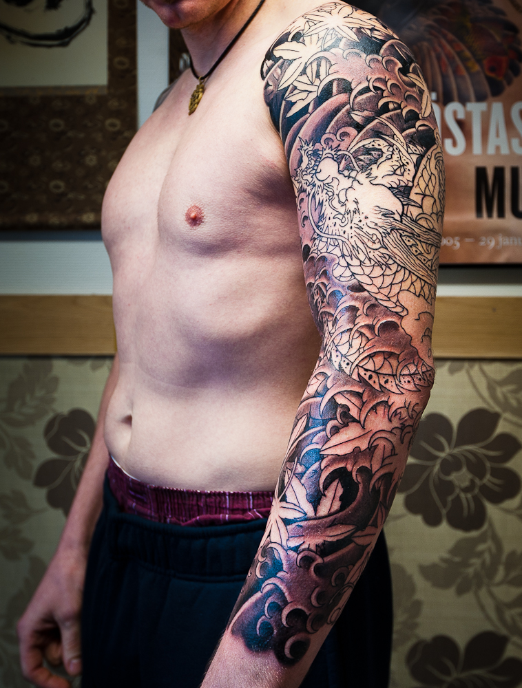 new Nagasode irezumi tattoo After three sessions we left it like this