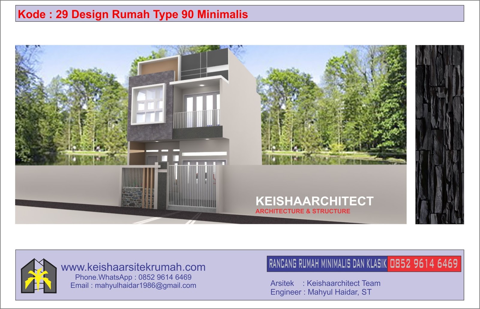 Kode 29 Design Rumah Type 90 Minimalis Lokasi Bandung Desain