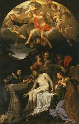Annibale Carracci, "Deposición con la Virgen y los santos" (1585)