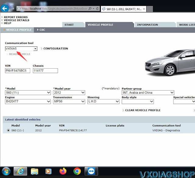 VXDIAG VCX SE Volvo S60 No Cummunication 5