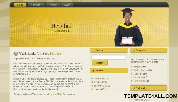 Free Wordpress Brown Education Theme Template