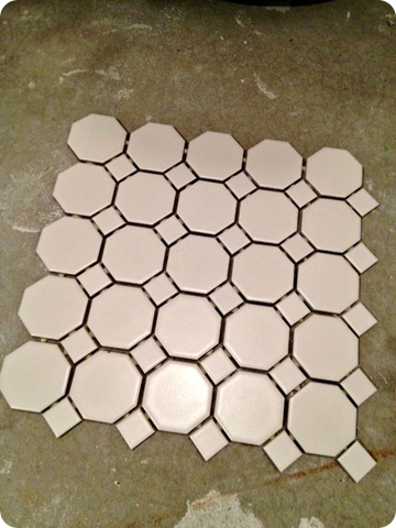 white hexagon tile