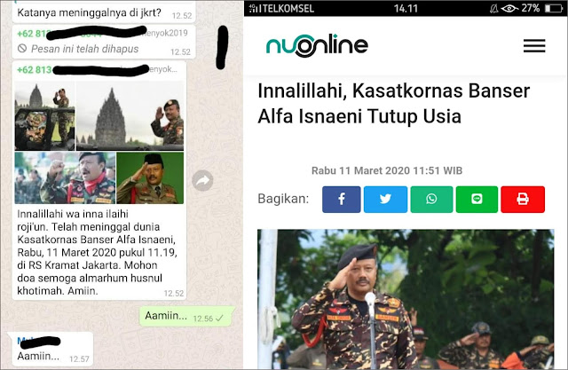 Alfa Isnaeni  Banser Meninggal Dunia