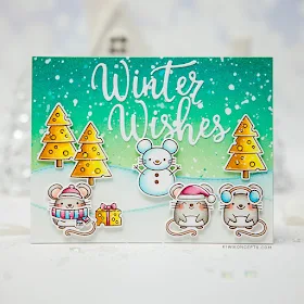 Sunny Studio Stamps: Merry Mice Santa Claus Lane Christmas Garland Frame Dies Layered Snowflake Frame Dies Winter Themed Holiday Cards by Keeway Tsao