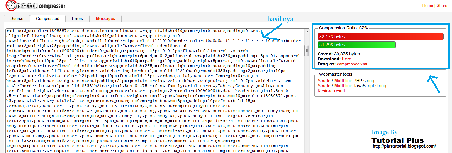 Cara Mengcompres HTML Blog