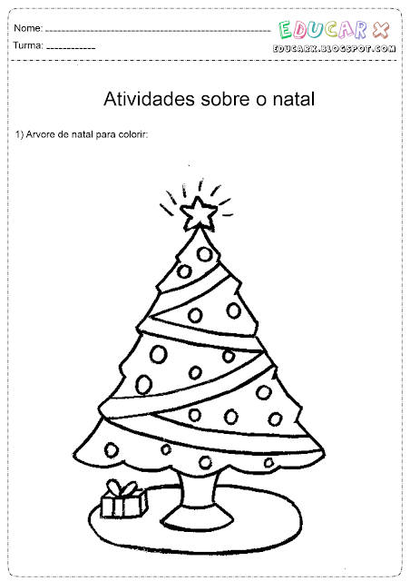 Desenhos para colorir arvores de natal