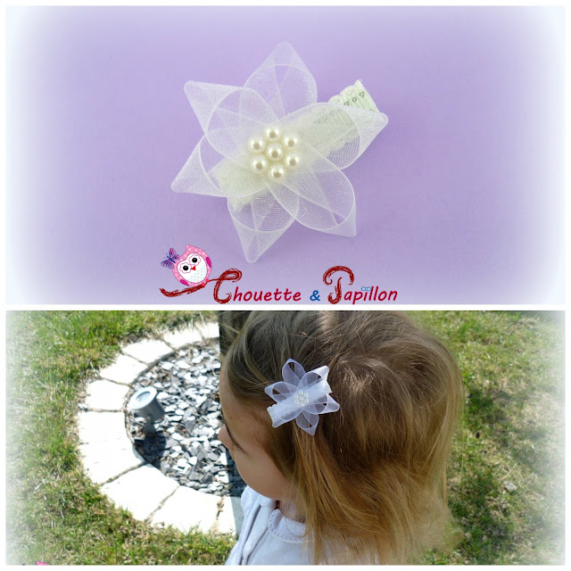 barrette bébé, barrette anti glisse, barrette enfant , cérémonie fleur organza