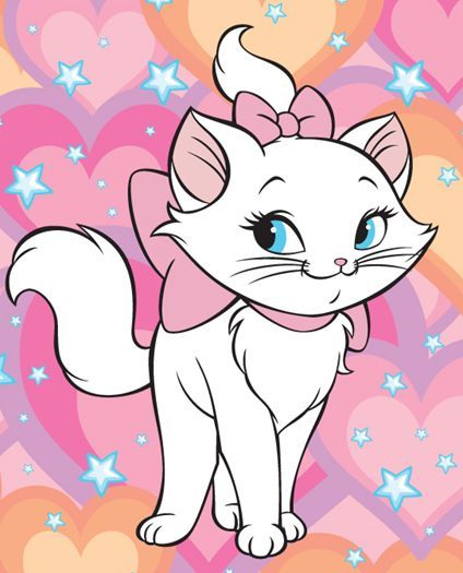  kartun kucing marie  cantik bertabur pink love kumpulan 