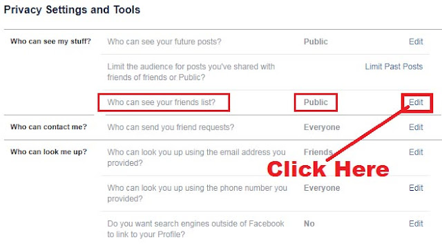 how to hide complete friend list on facebook