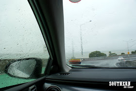 Driving Across Auckland Harbour on a Rainy Day