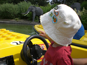 On the rides at Legoland with our toddler