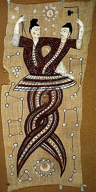 Фу Си и Ню Ва, мифологические змеи, создавшие людей в китайской мифологии
