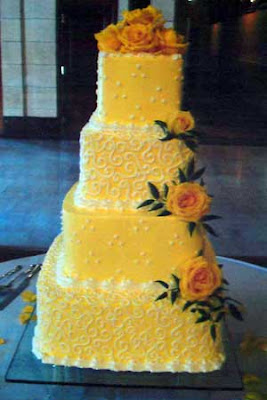 yellow wedding cake decoration ideas