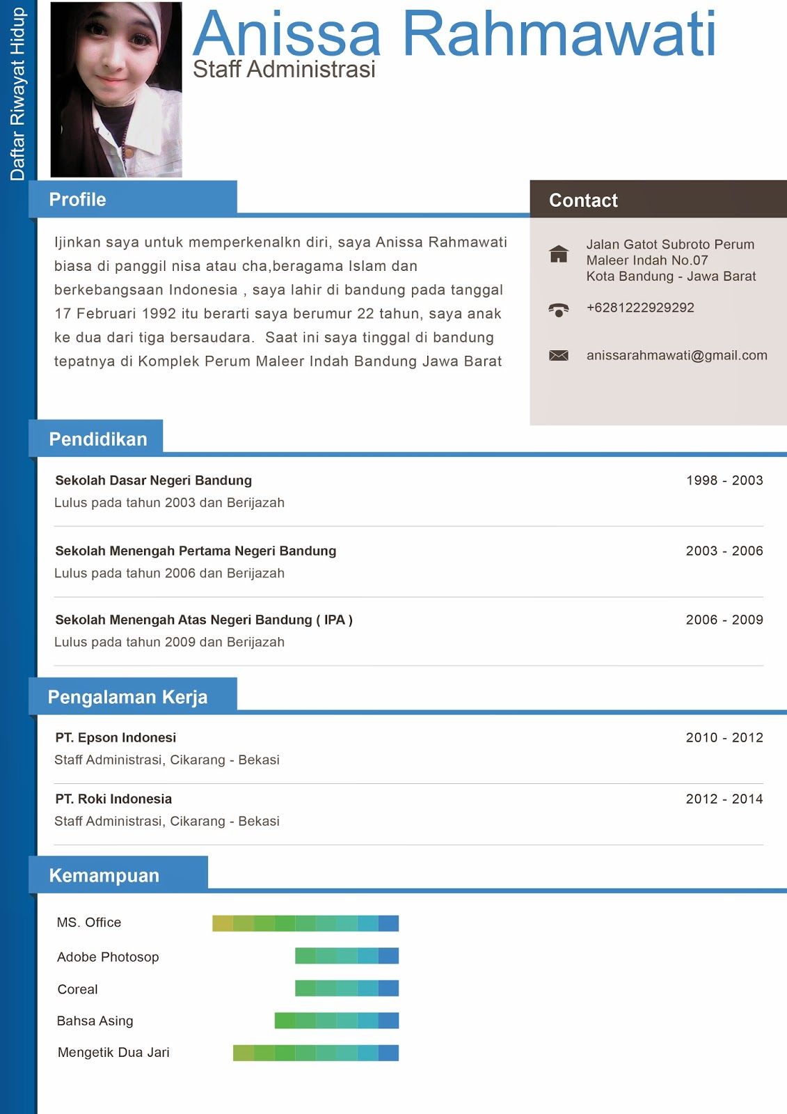 Desain Daftar Riwayat Hidup Kreatif - Blog Lupy Hakim 