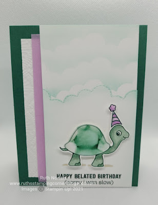 stampin up, turtle friends, stampin blends, alcohol marbled technique