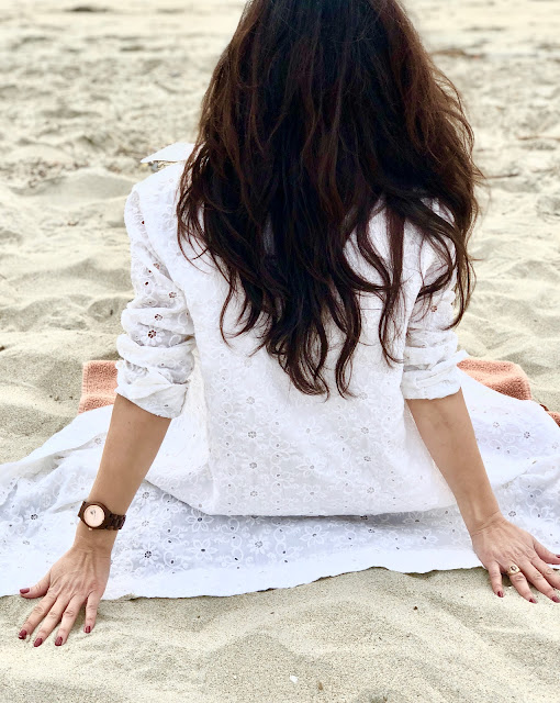 Beach Rose gold Jord Wooden Watch White Eyelet Joanna Joy A Stylish Love Story Blog California Fashion Lifestyle Blogger 