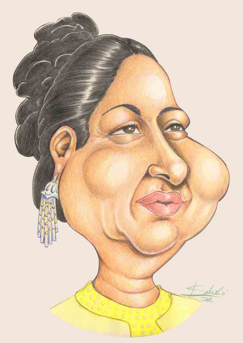 Umm Kulthum .. Caricature by Ivan Sabolic  Croatia