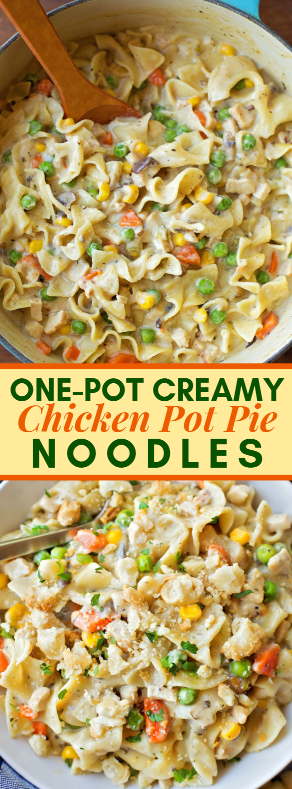 ONE-POT CREAMY CHICKEN POT PIE NOODLES #meals #lunch