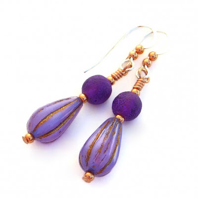 lavender purple teardrop earrings jewelry gift for women