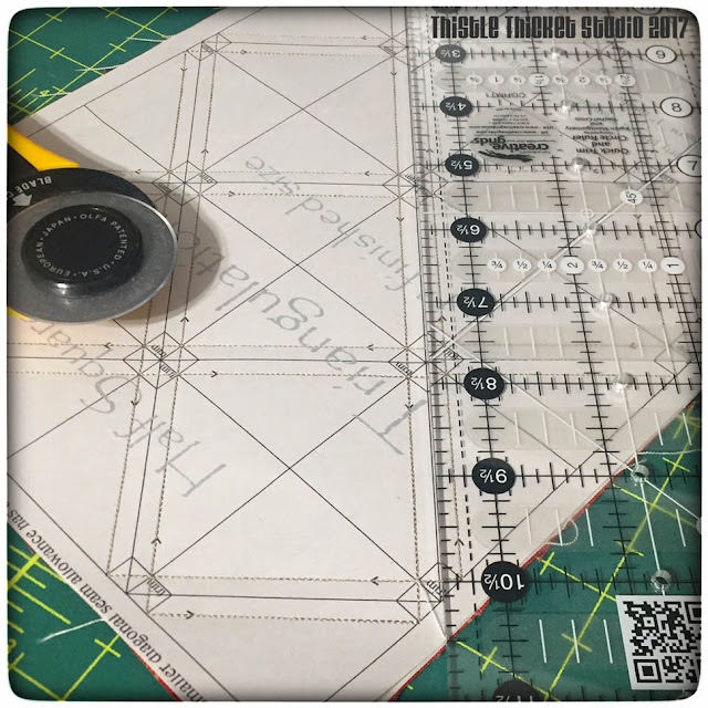 thistle thicket studio, half square triangle blocks, triangulations, paper piecing, sewing, quilting