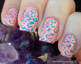 Funky stamped leopard print nail art