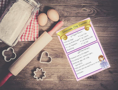 Organize yourself with these pretty printable recipe cards.  This princess printable is a free printable available in 3 different sizes, so you'll have an organized kitchen and a beautiful home.