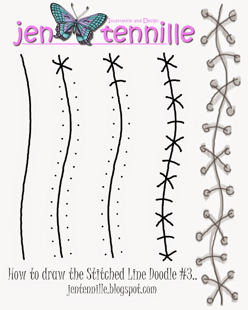 How To Draw the Doodle Stitch Line 3 by Jen Tennille