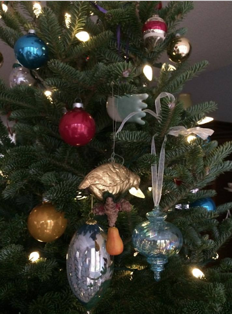 My Christmas tree with vintage Paragon Glass Works ornament