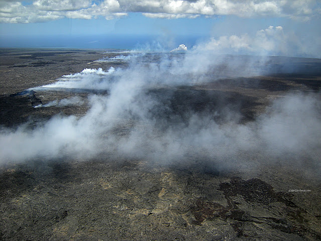 Kilauea volcano geology tour helicopter boat lava ocean entry photographs copyright RocDocTravel.com