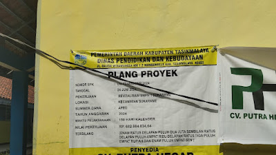 Diduga Ada Permainan Kontraktor Nakal, Proyek Pekerjaan Revitalisasi Sekolah SMPN 1 Sukarame Asal Jadi